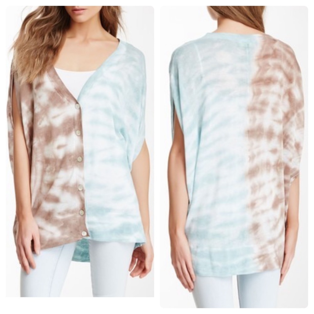 NWT Charlotte Tarantola Tie Dye Linen Cardigan